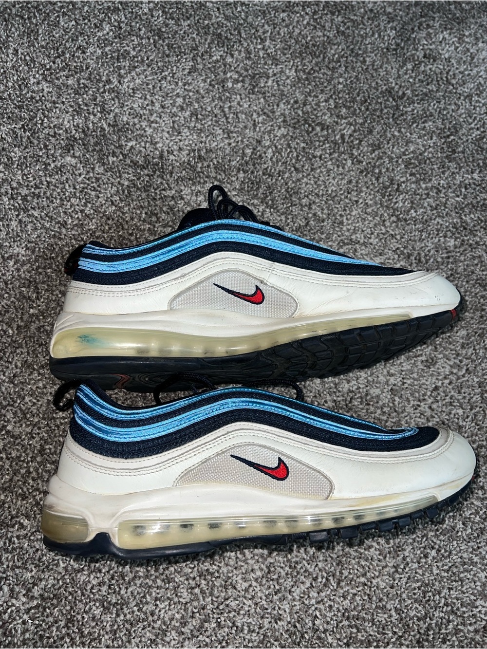 Nike Men’s Air Max 97 White & Blue Sneakers